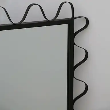 big mirrors of Modern Wavy Edge Full-length Big Floor Mirror frame detail